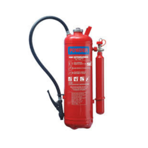 Powder fire extinguisher with external cartridge SRI